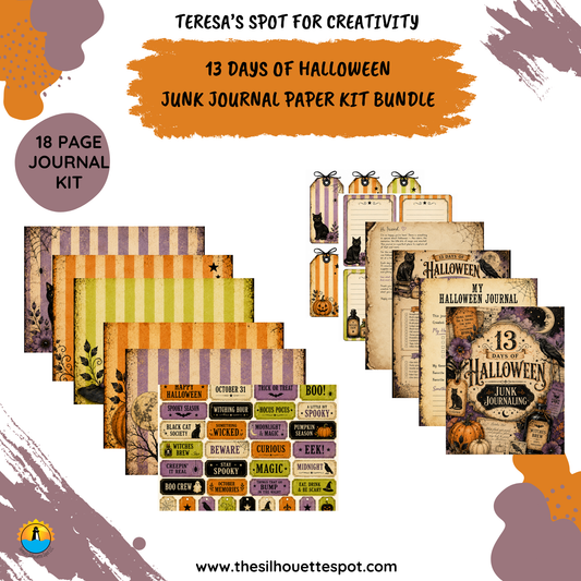 13 Days of Halloween Junk Journaling – FREE Printable Junk Journal Kit & 13-Day Challenge