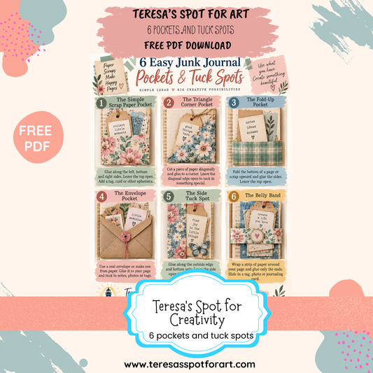 6 Tucks and Pockets for Beginner Junk Journaling-Free PDF