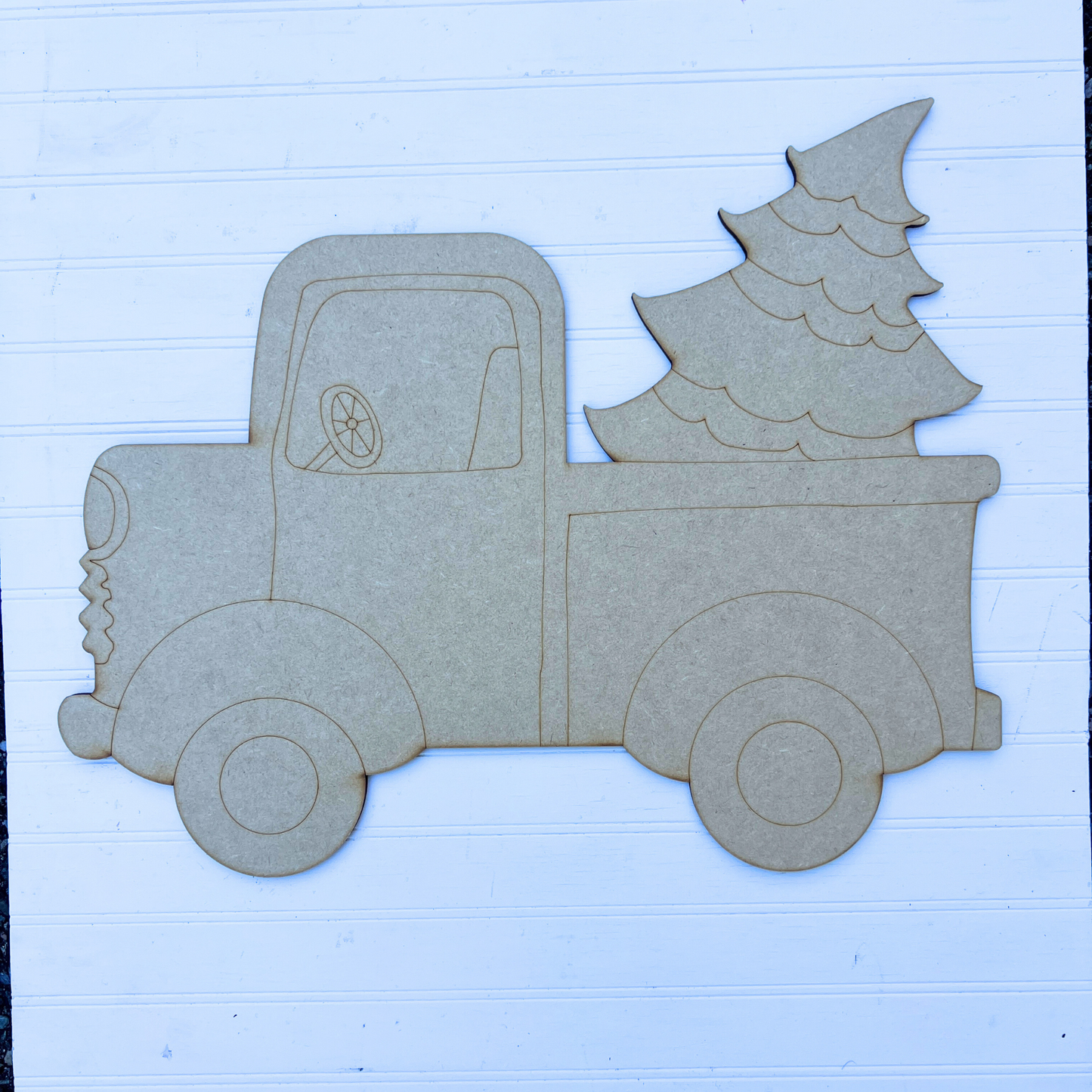 Truck and Tree Wood Door Hanger Wholesale Blanks for DIY