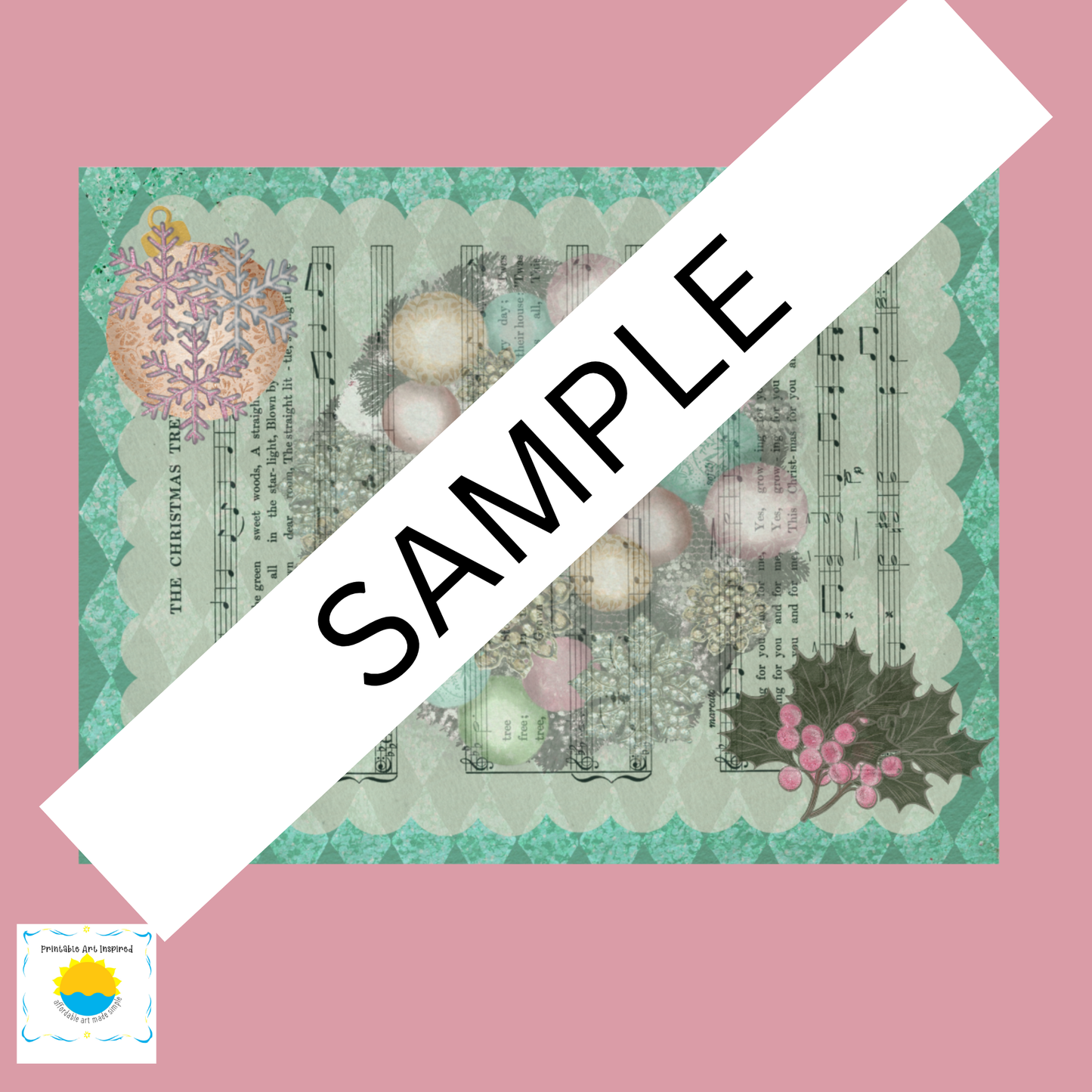 Journal Prompt Deck of Cards with Box, Chirstmas Themed PDF Download