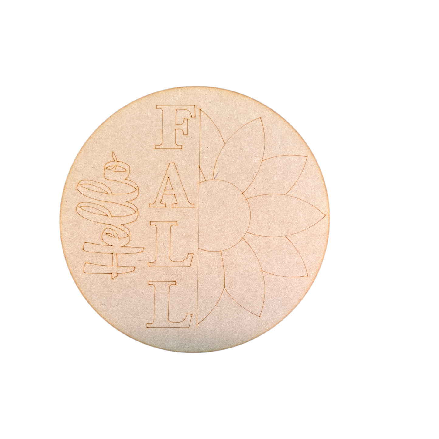 Hello fall round 12" Wood Cutout for DIY
