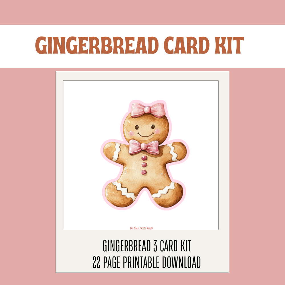 GingerBread DIY 3 Card Paper Craft Kit
