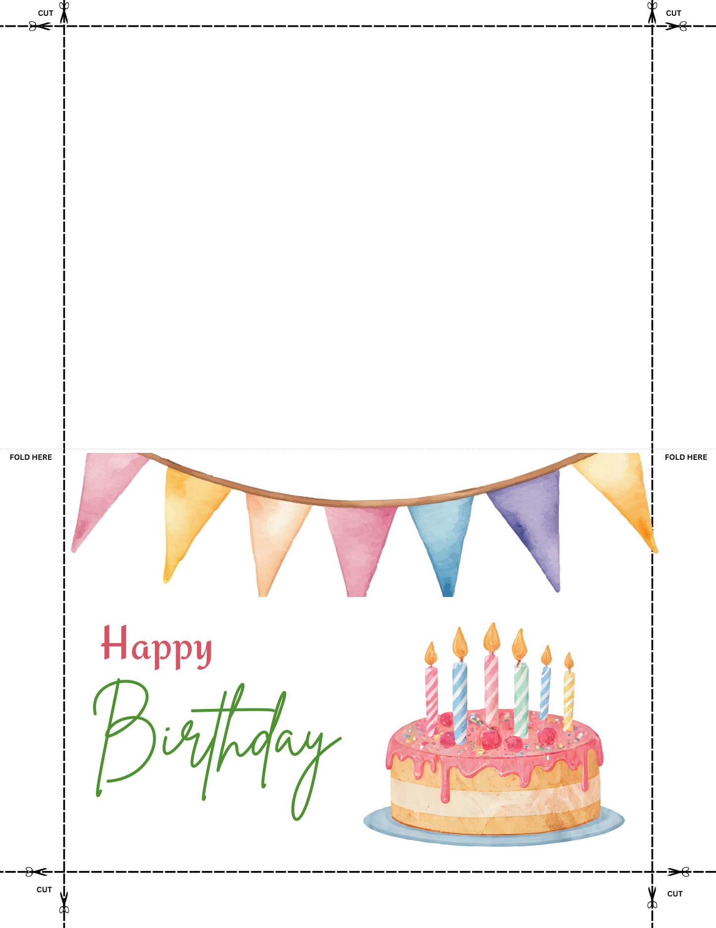 Set of 5 Free Watercolor Birthday Cards (Printable Digital Download)