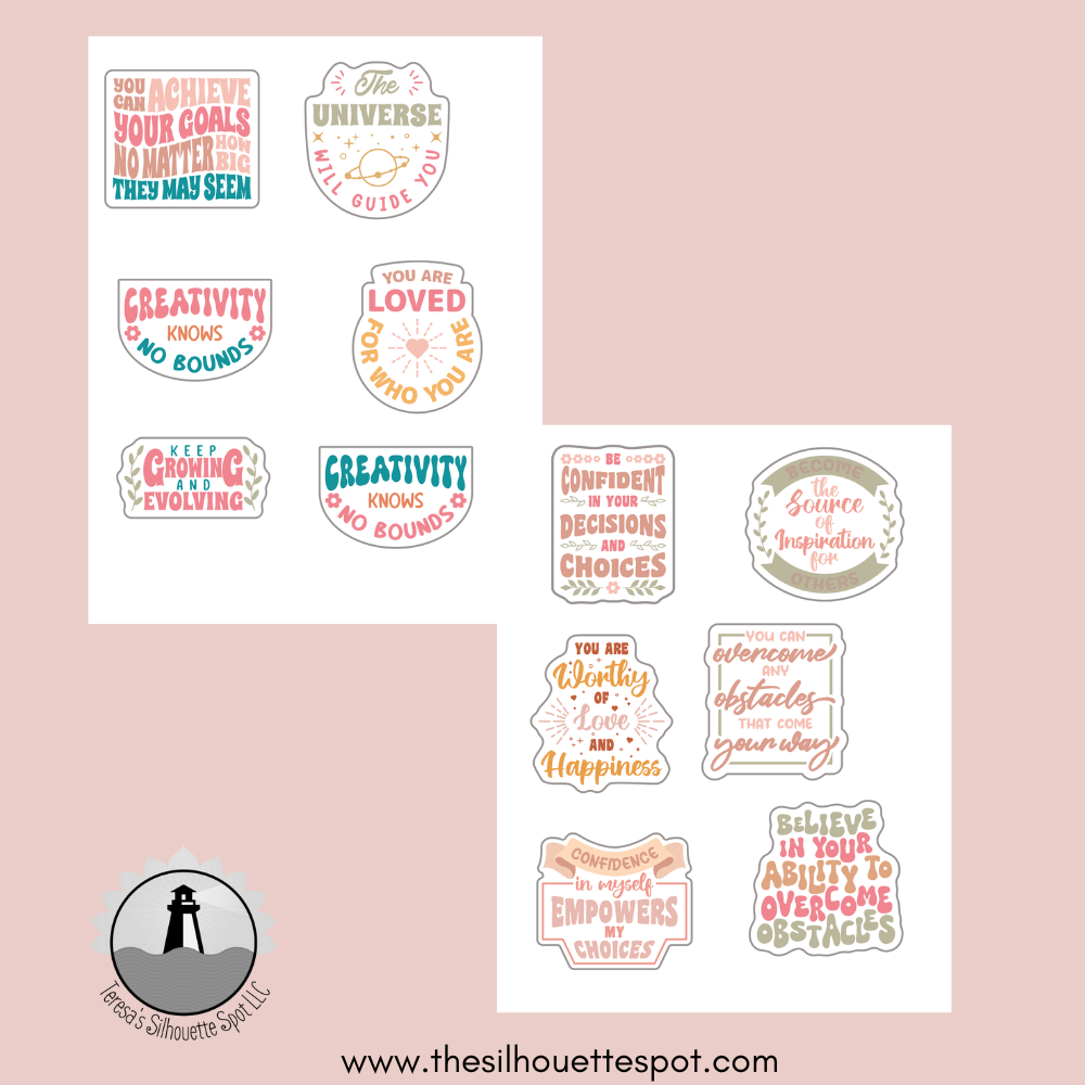 Boho Inspirational Stickers Digital Download