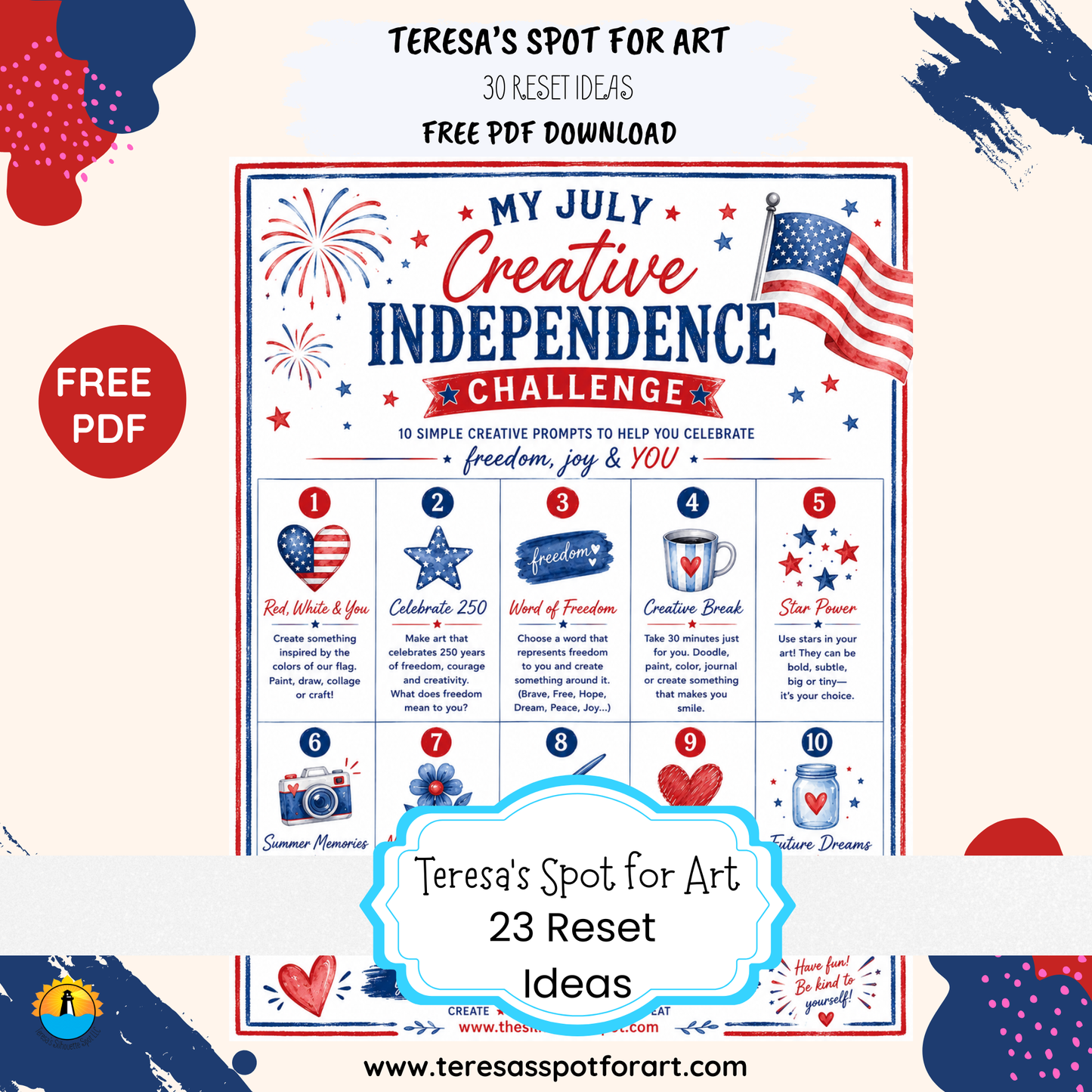 10 Creative Independence Challenge Ideas- Digital Download PDF