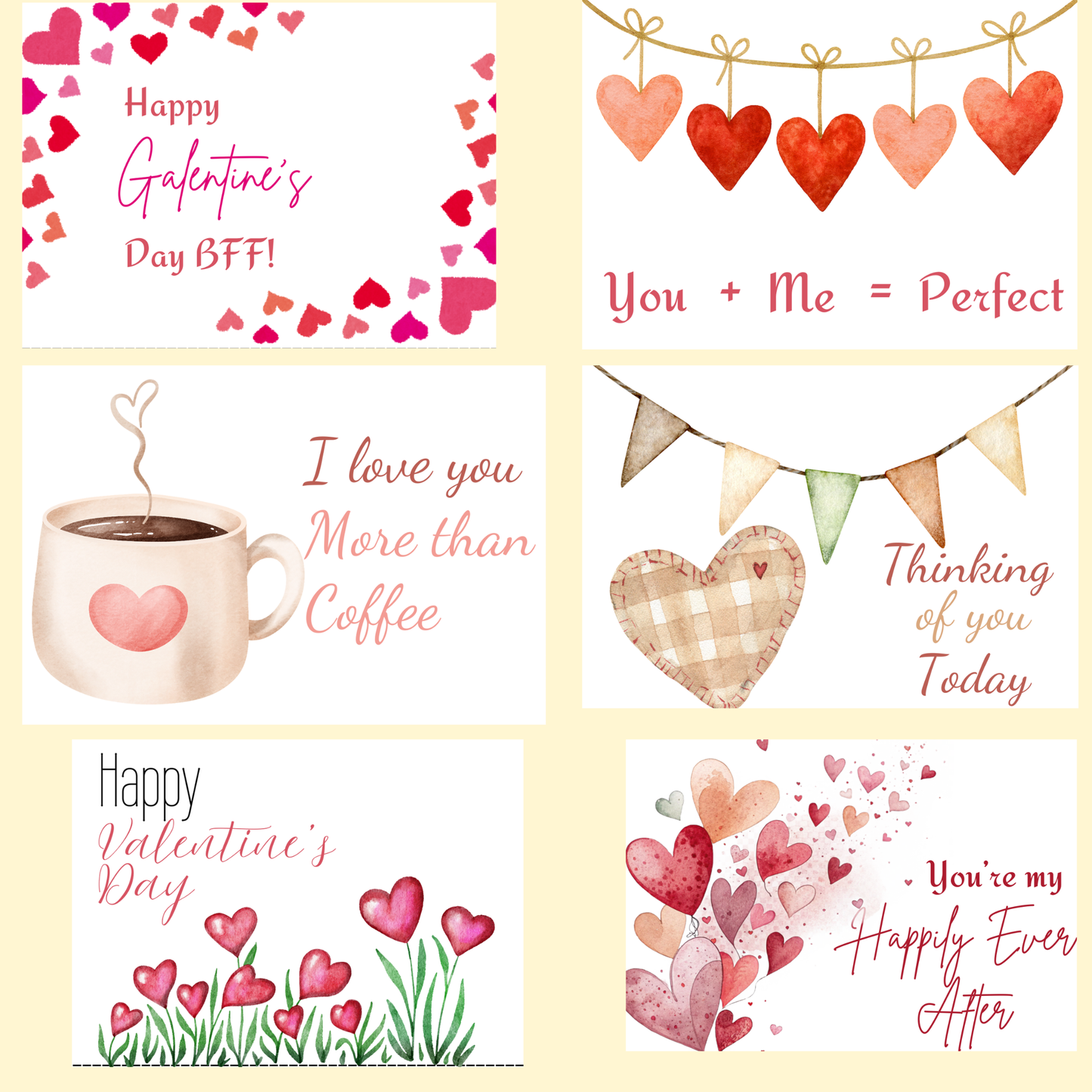 6 Watercolor Valentine's  Day Cards Made Easy