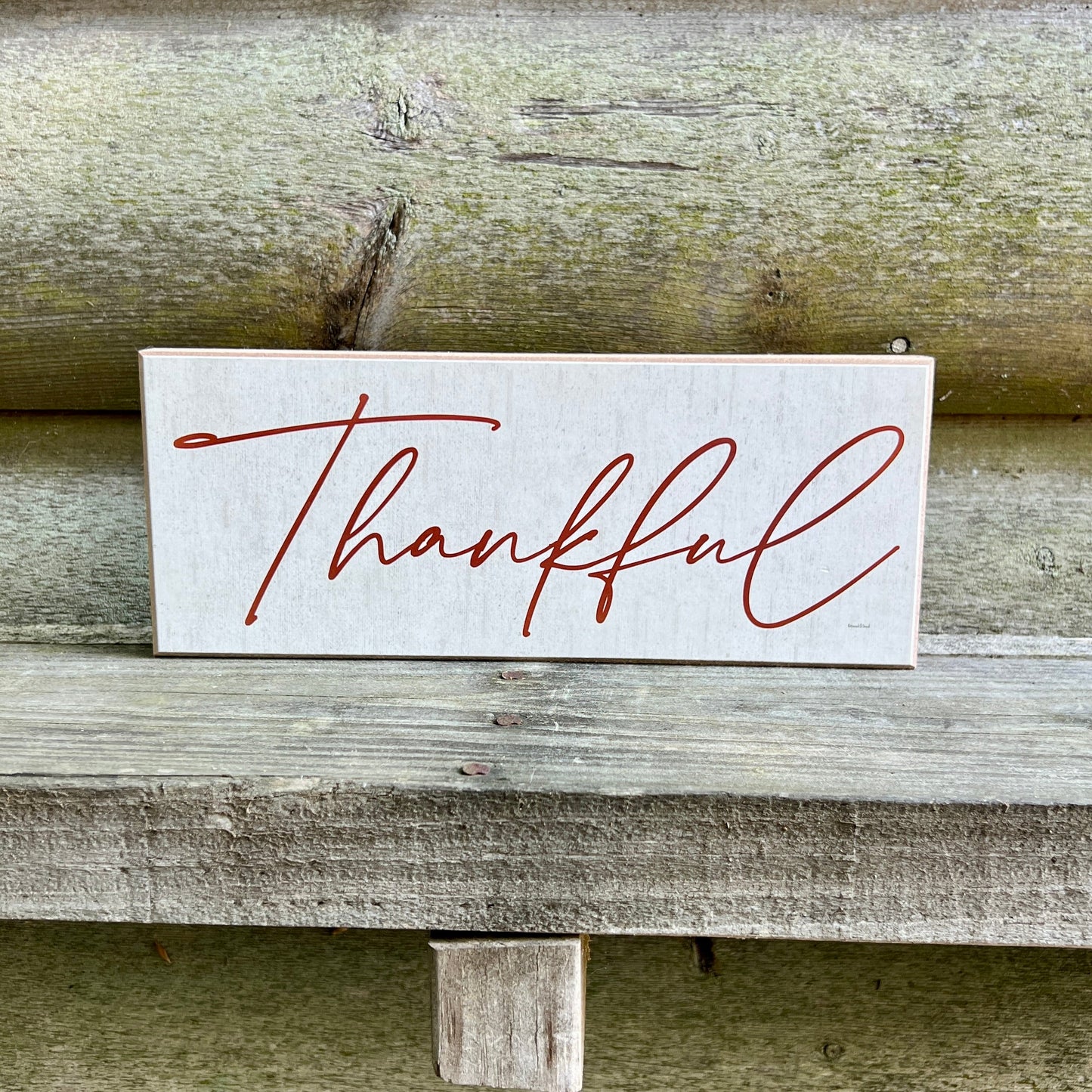 Thankful Farmhouse Rustic Wood Home Decor Sign for Fall