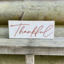 Load image into Gallery viewer, Thankful Farmhouse Rustic Wood Home Decor Sign for Fall

