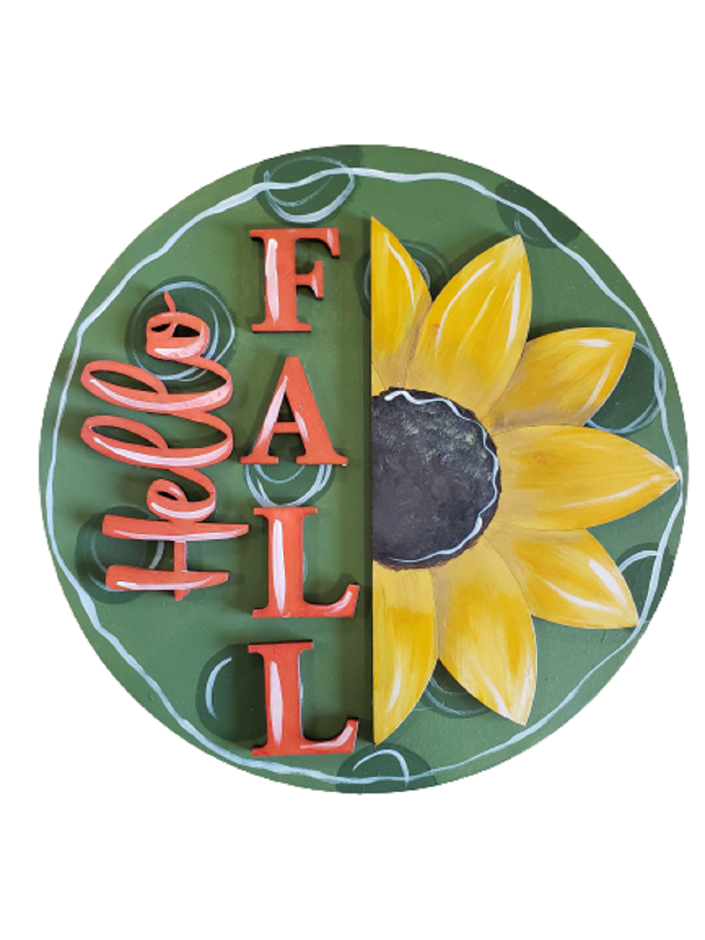 Hello fall round 12" Wood Cutout for DIY