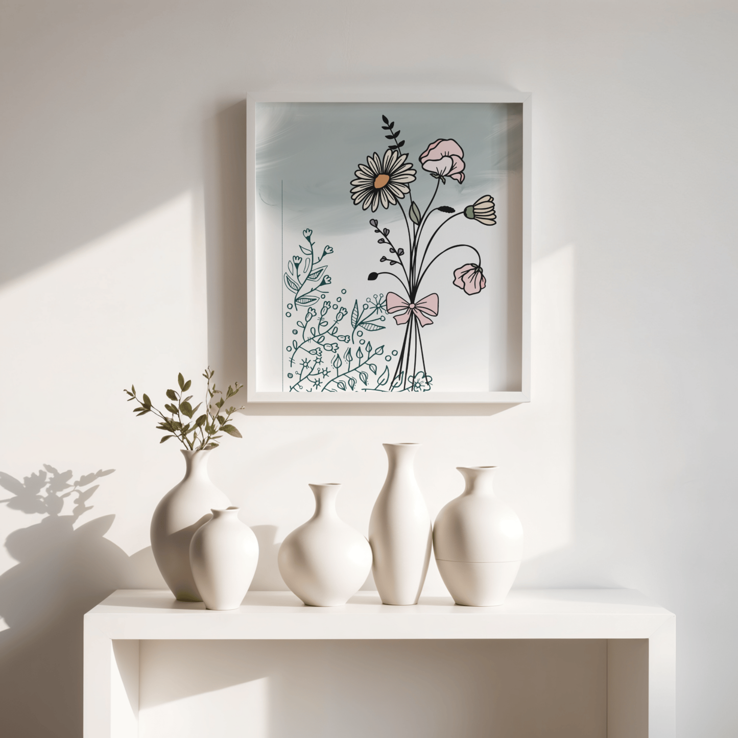 Boho April Birthday Flower  Printable Art Bundle — 84 File Digital Download