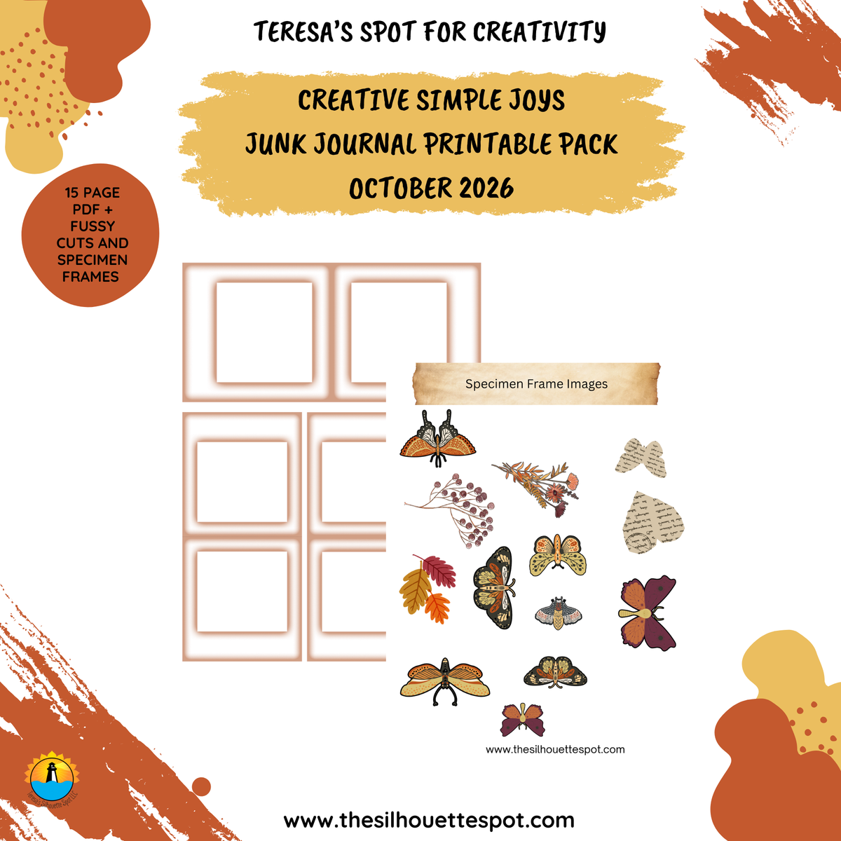 Junk Journal Monthly Bundle for October 2026- 16 Page PDF Junk Journal Printable