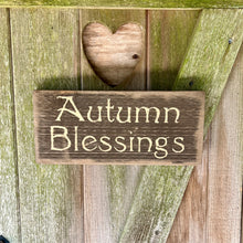 Load image into Gallery viewer, Farmhouse Rustic Wood Fall Autumn Blessings Home Decor Sign
