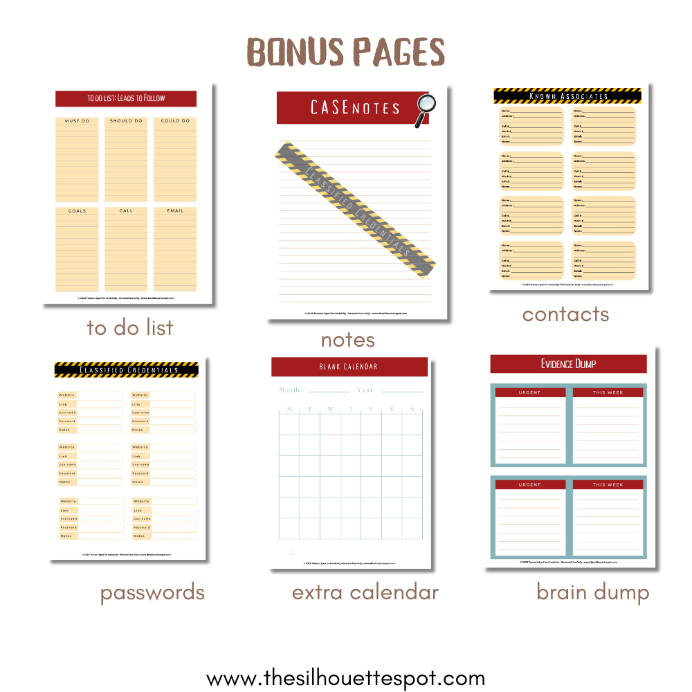 2027 True Crime Personal Planner | 154-Page Printable Daily, Weekly, Monthly, Goal & Habit Planner