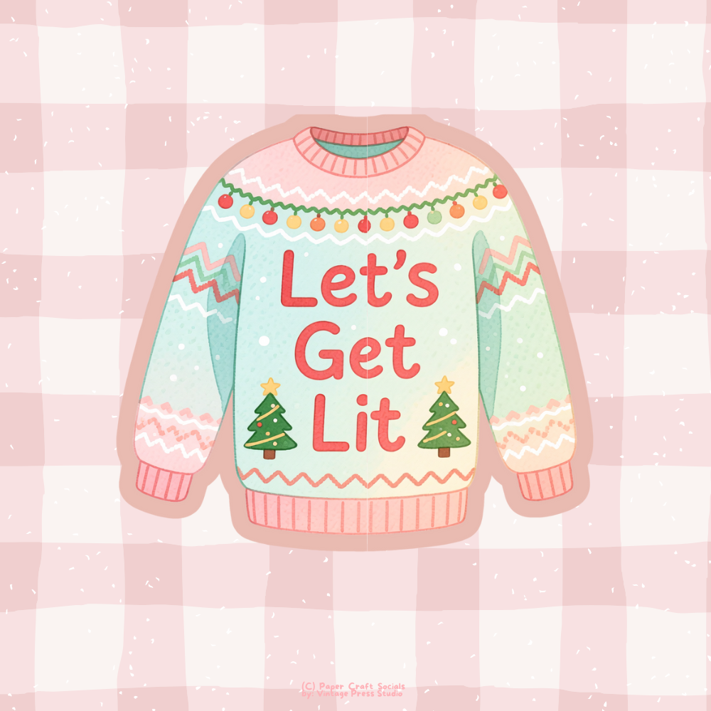 Ugly Sweater DIY 3 Card Paper Craft Kit