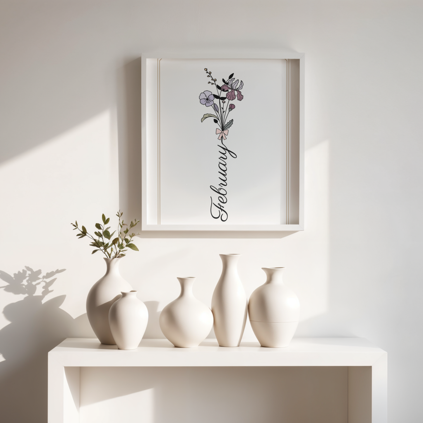 Boho February Printable Art Bundle — 72 File Digital Download