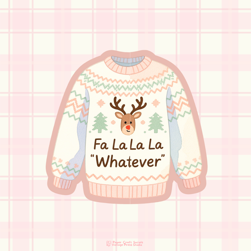 Ugly Sweater DIY 3 Card Paper Craft Kit