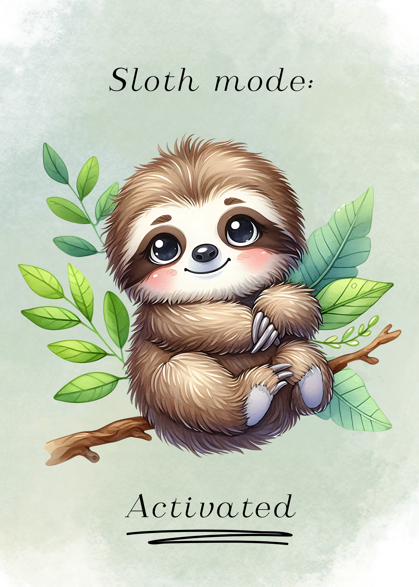 Cute Sloth Nursery Wall Art Printables Bundle of 6