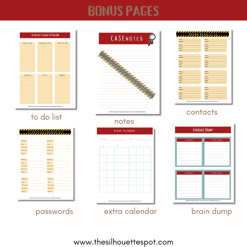 2027 True Crime Business Planner | 202-Page Printable Daily, Weekly & Monthly Digital Planner
