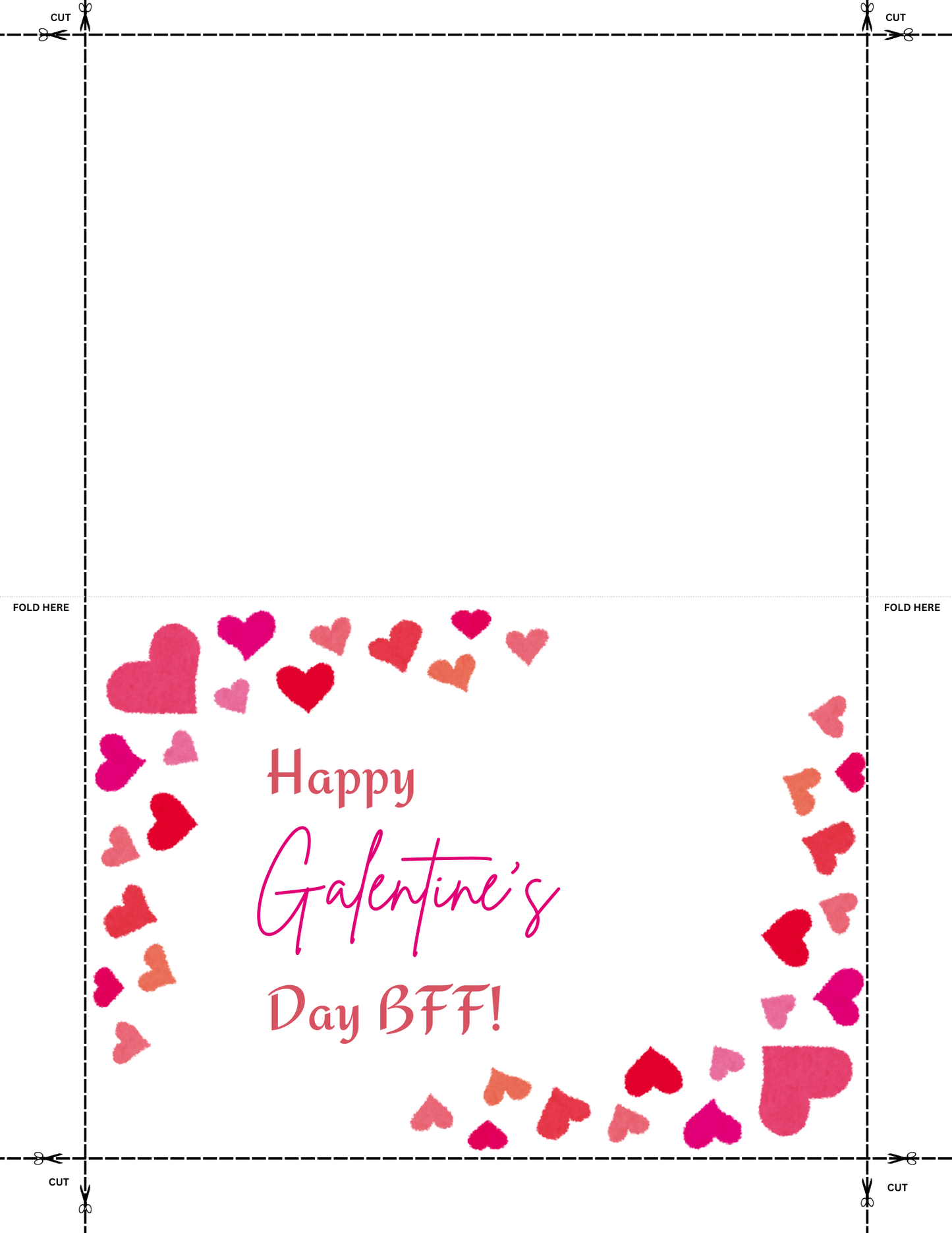 Set of 6  Watercolor Valentine Cards (Printable Digital Download)