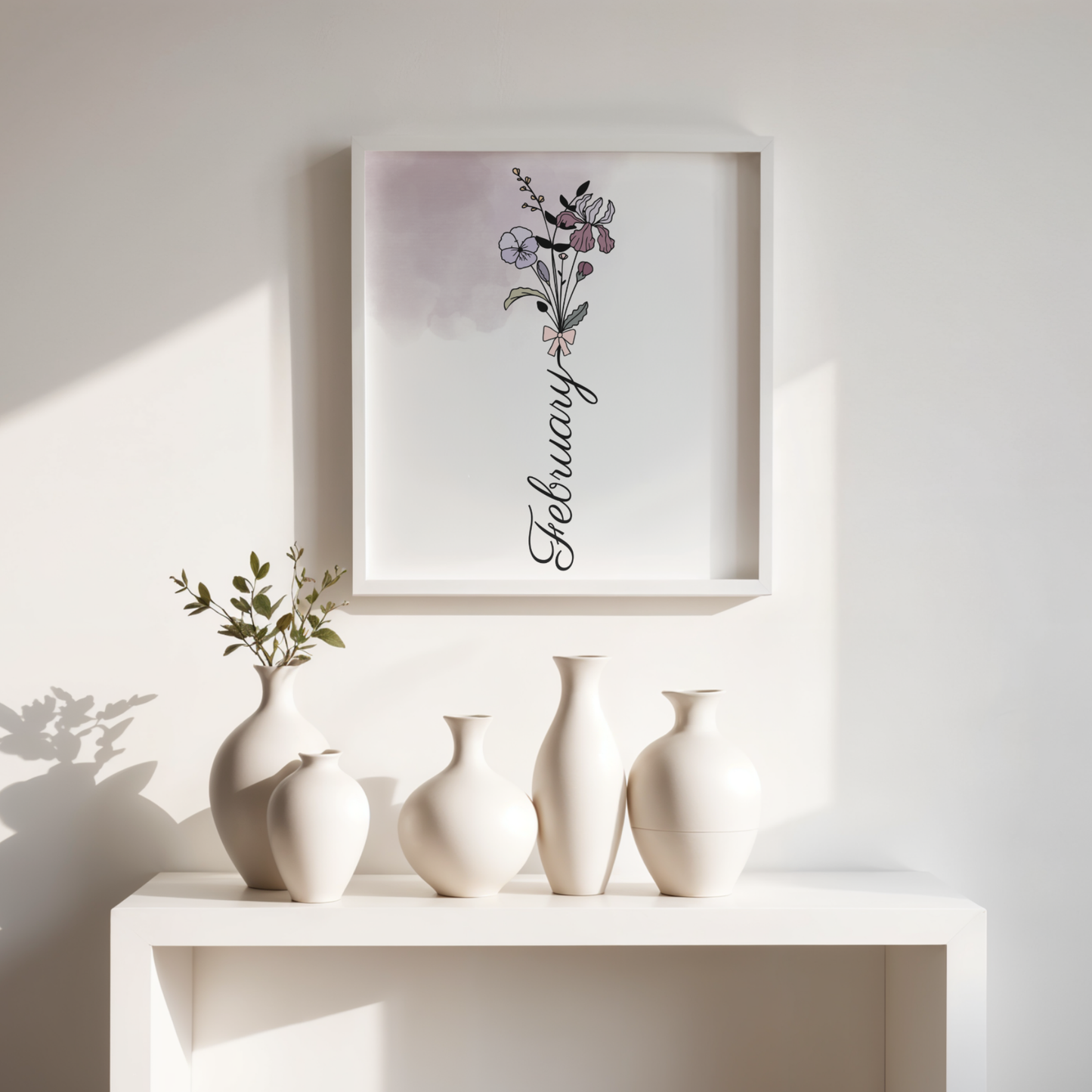 Boho February Printable Art Bundle — 72 File Digital Download