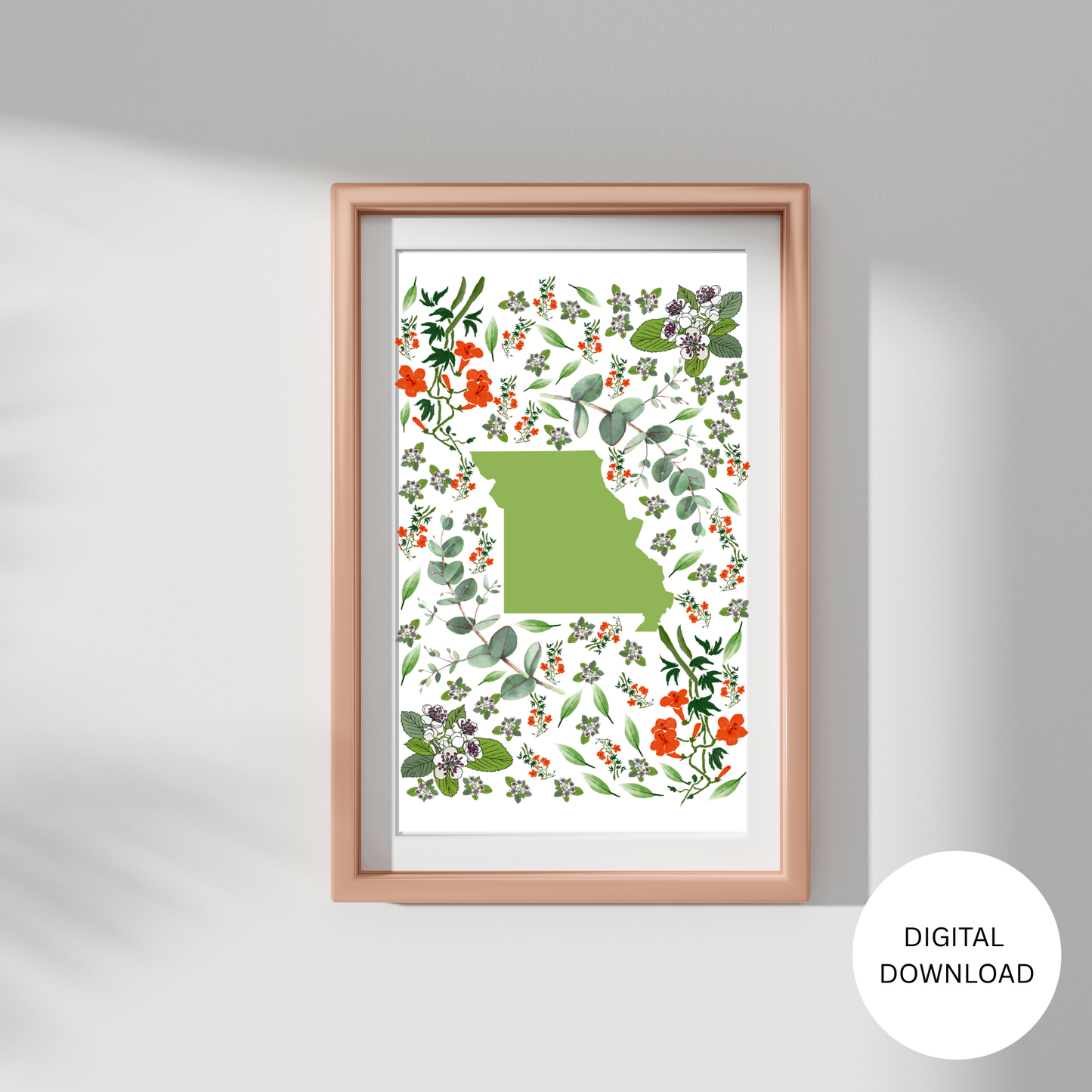 Missouri US State and State Flower Printable Wall Art – Digital Download ✨