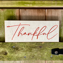 Load image into Gallery viewer, Thankful Farmhouse Rustic Wood Home Decor Sign for Fall
