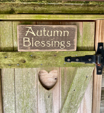 Load image into Gallery viewer, Farmhouse Rustic Wood Fall Autumn Blessings Home Decor Sign
