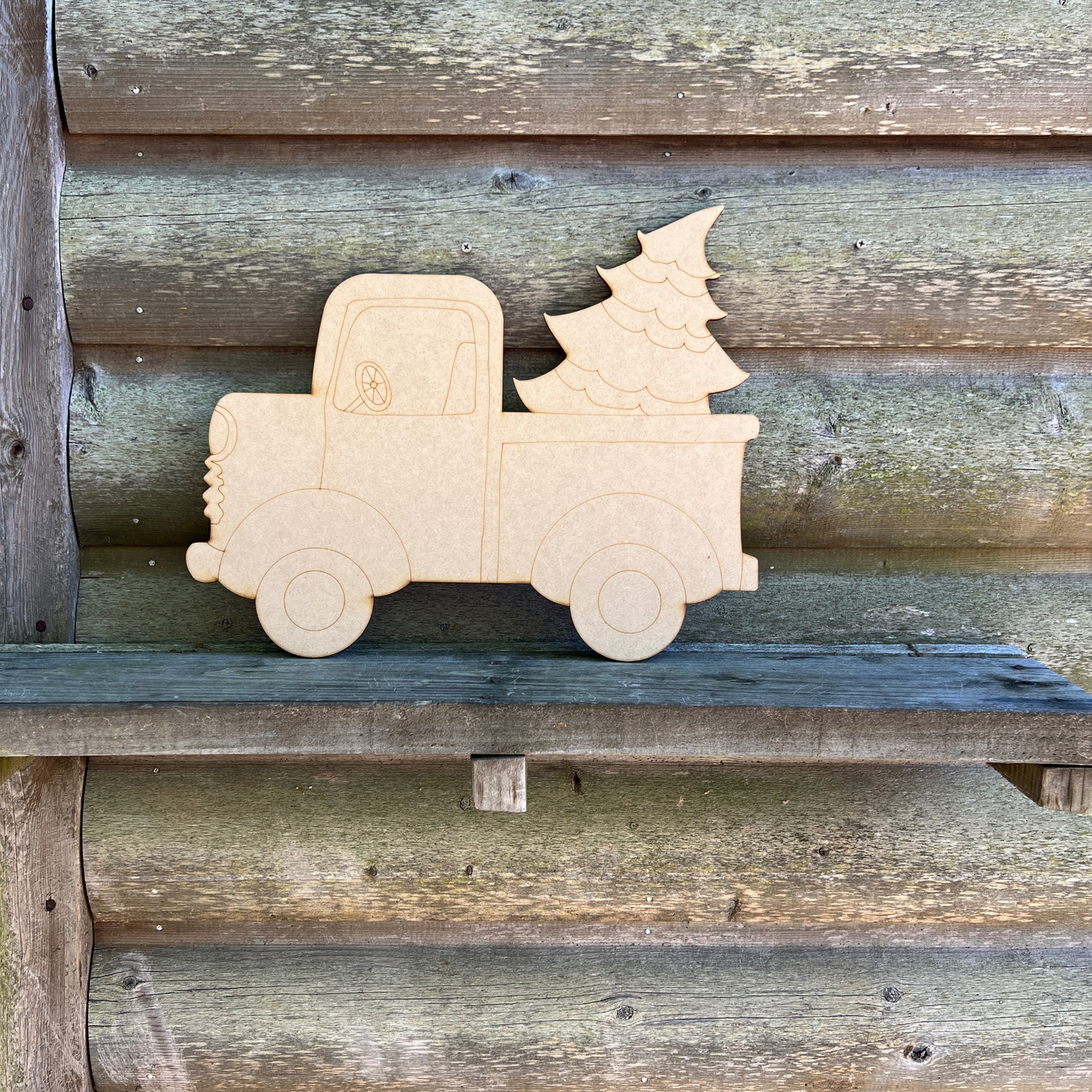 Truck and Tree Wood Door Hanger Wholesale Blanks for DIY