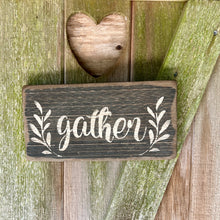 Load image into Gallery viewer, Gather Farmhouse Rustic Wood Fall Home Decor Sign

