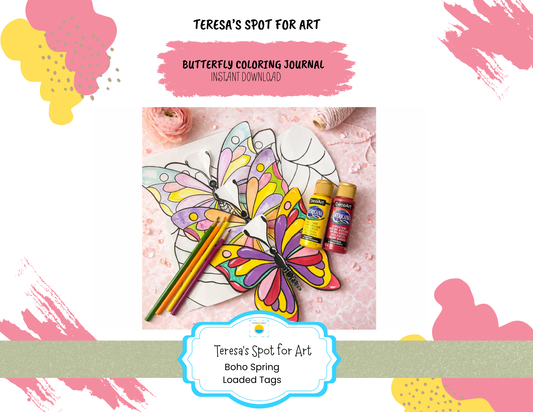 Butterfly Coloring DIY Junk Journal Instant Download