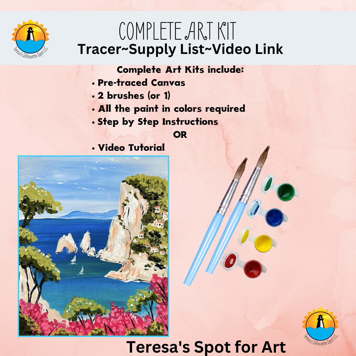 How to Paint the coast of Capri Complete Art Kit