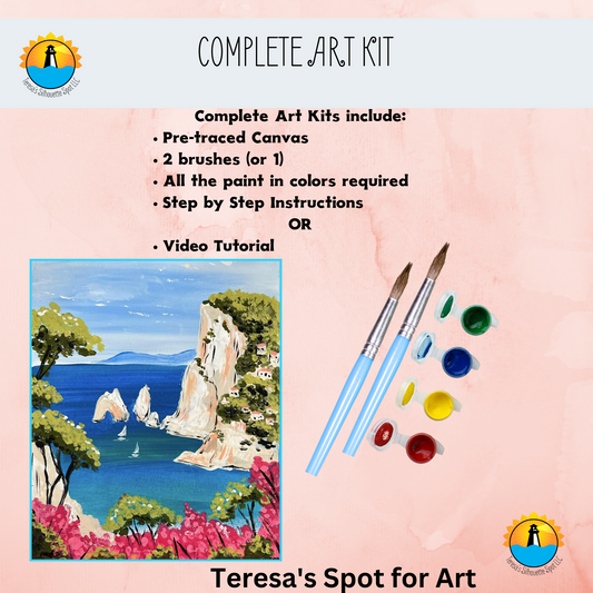 How to Paint the coast of Capri Complete Art Kit