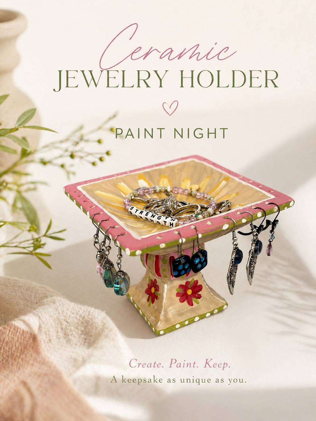Paint your Own Keepsake Ceramic Jewelry Holder