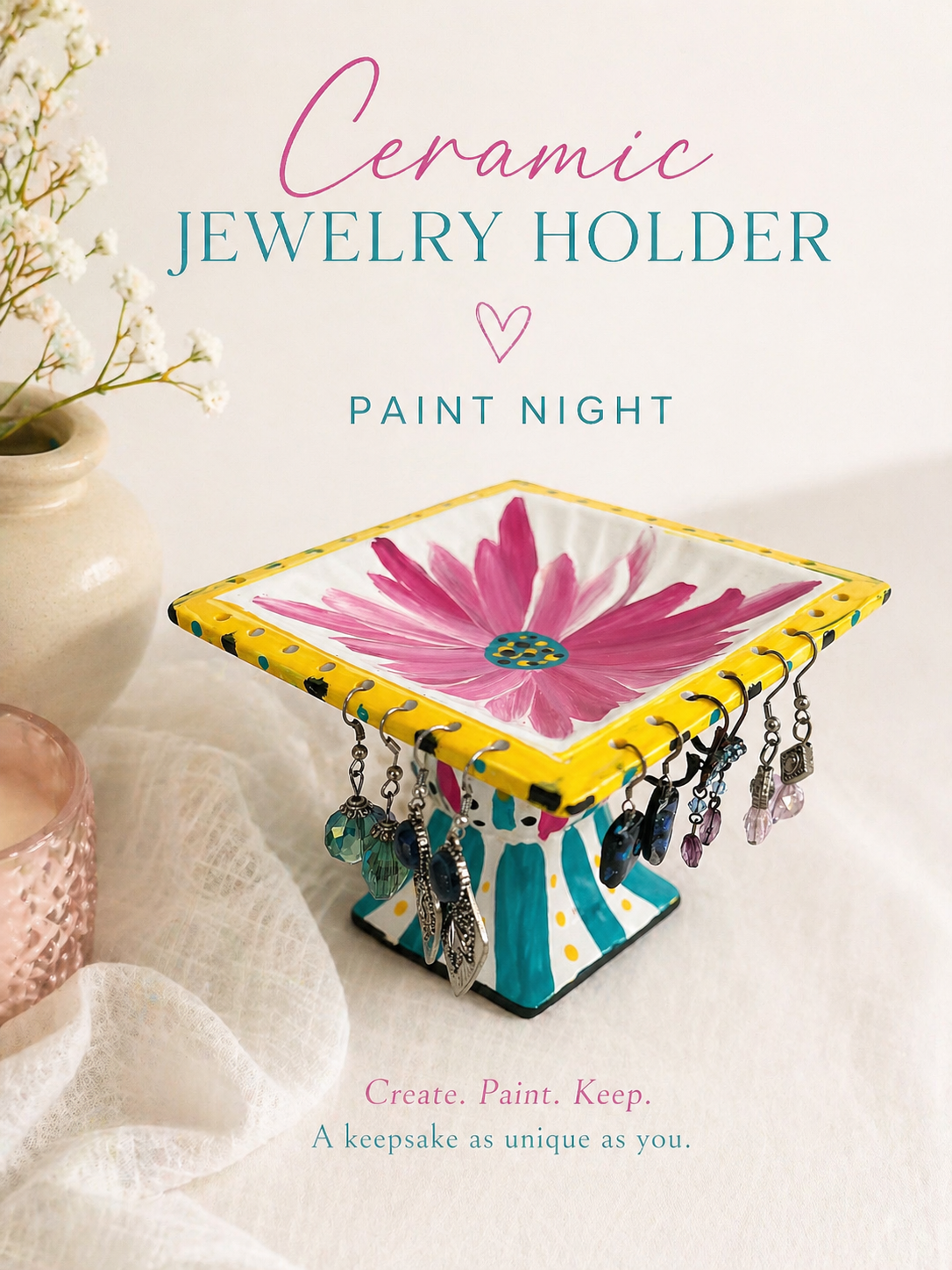 Paint your Own Keepsake Ceramic Jewelry Holder