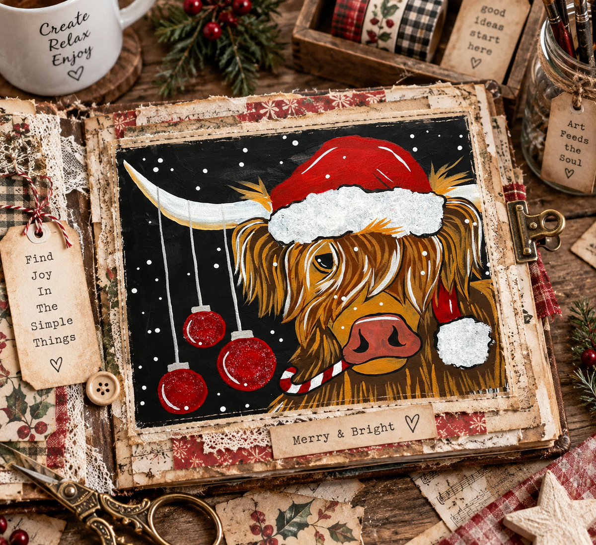 Highlander Cow Video Tutorial for Paint Night Holiday Party