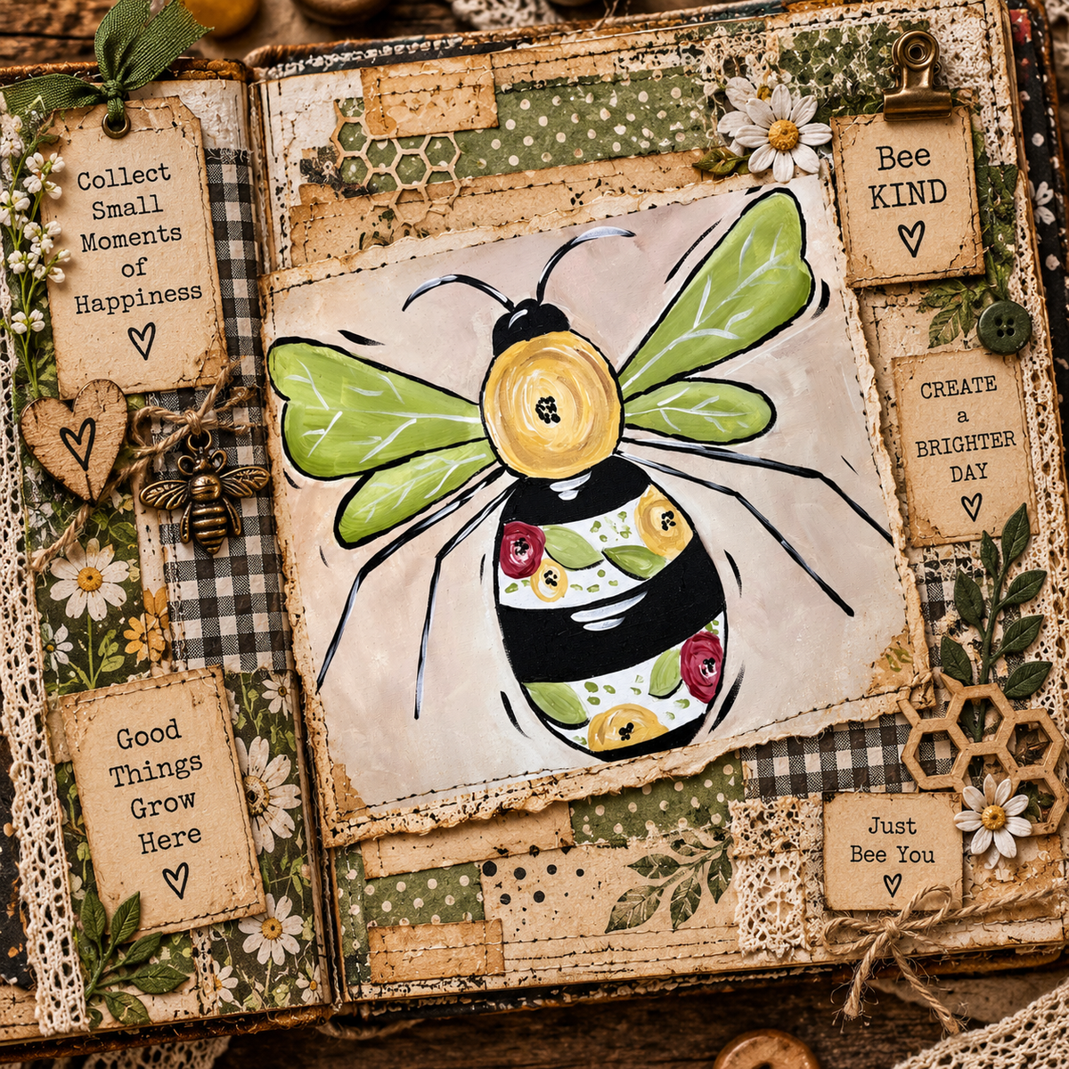 Floral Bee Art Class Complete -Video Only