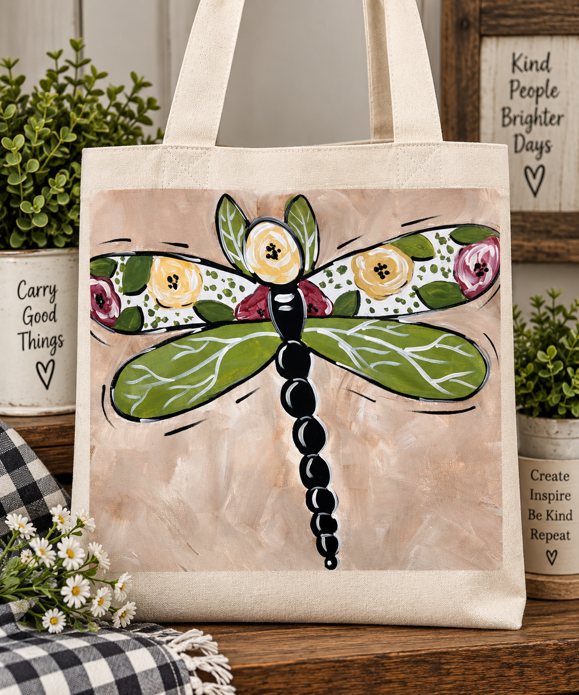 Floral Boho Dragon Fly Acrylic Painting Video Tutorial