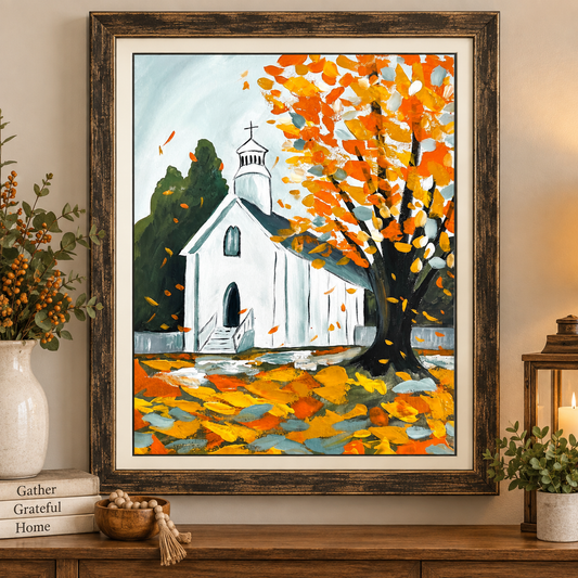 Autumn Church Acrylic Painting Tutorial for Beginners - Create Joy with Simple and Fun Art