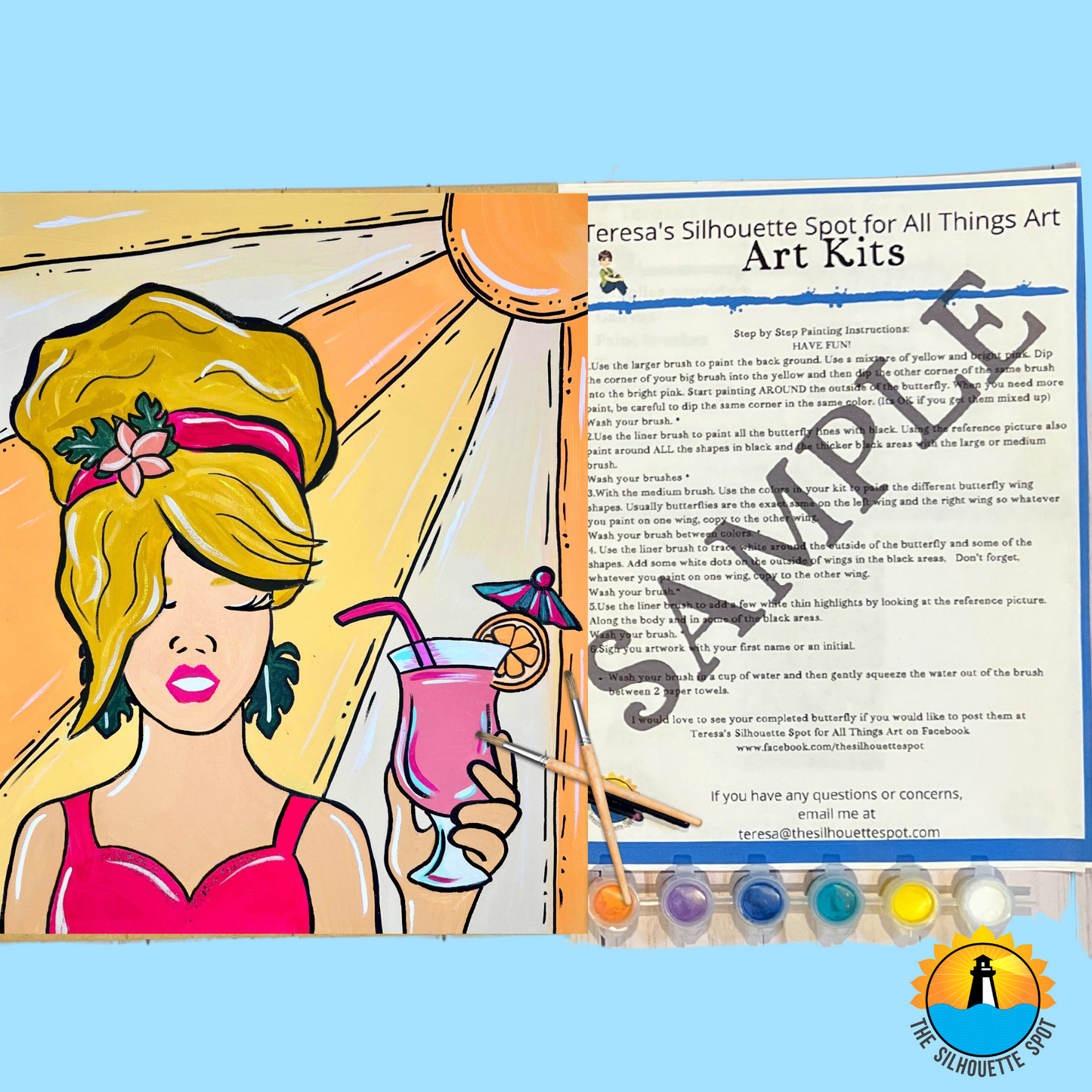 Canvas Complete Art Kit! Virtual at home Woman Power DIY Art! Great For Beginners!
