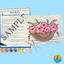 Load image into Gallery viewer, Canvas Complete Art Kit! Virtual at home Floral Art!  Great For Beginners!
