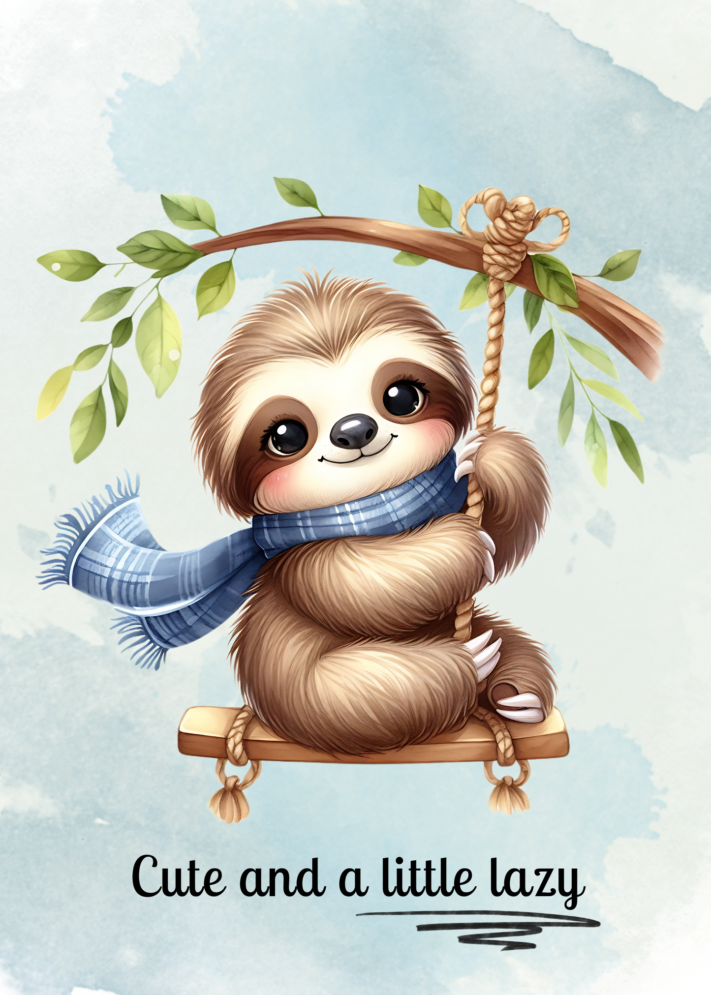 Cute Sloth Nursery Wall Art Printables Bundle of 6