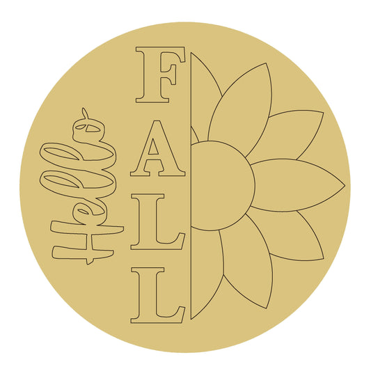 Bundle of Hello fall round 12" Wood Cutout for DIY