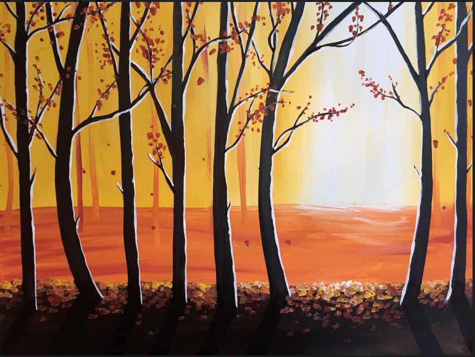 How to Paint Fall Trees Canvas Complete Art Kit! At home Fall Trees Landscape DIY Art Kit! At Home Fall Paint Party! Great For Beginners!