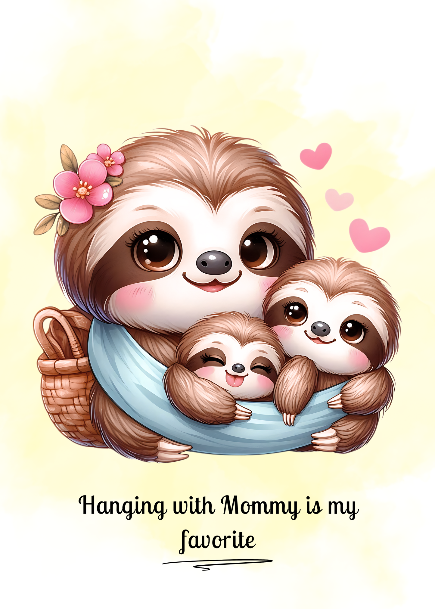 Cute Sloth Nursery Wall Art Printables Bundle of 6