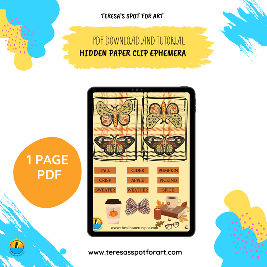Hidden Fall Butterfly Paper Clip Instant PDF Download and Tutorial