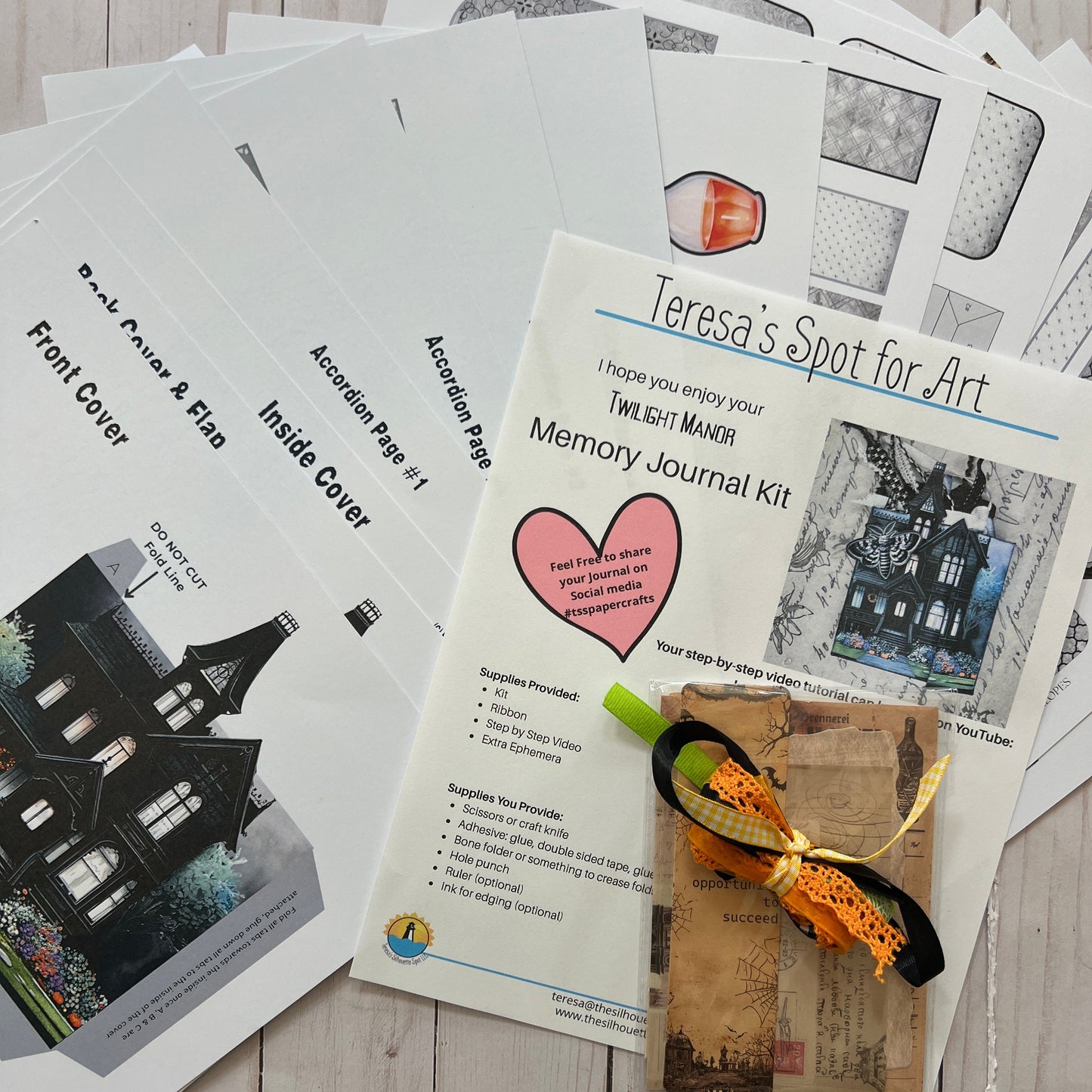 Twilight Mansion Halloween Paper Craft Journal Kit