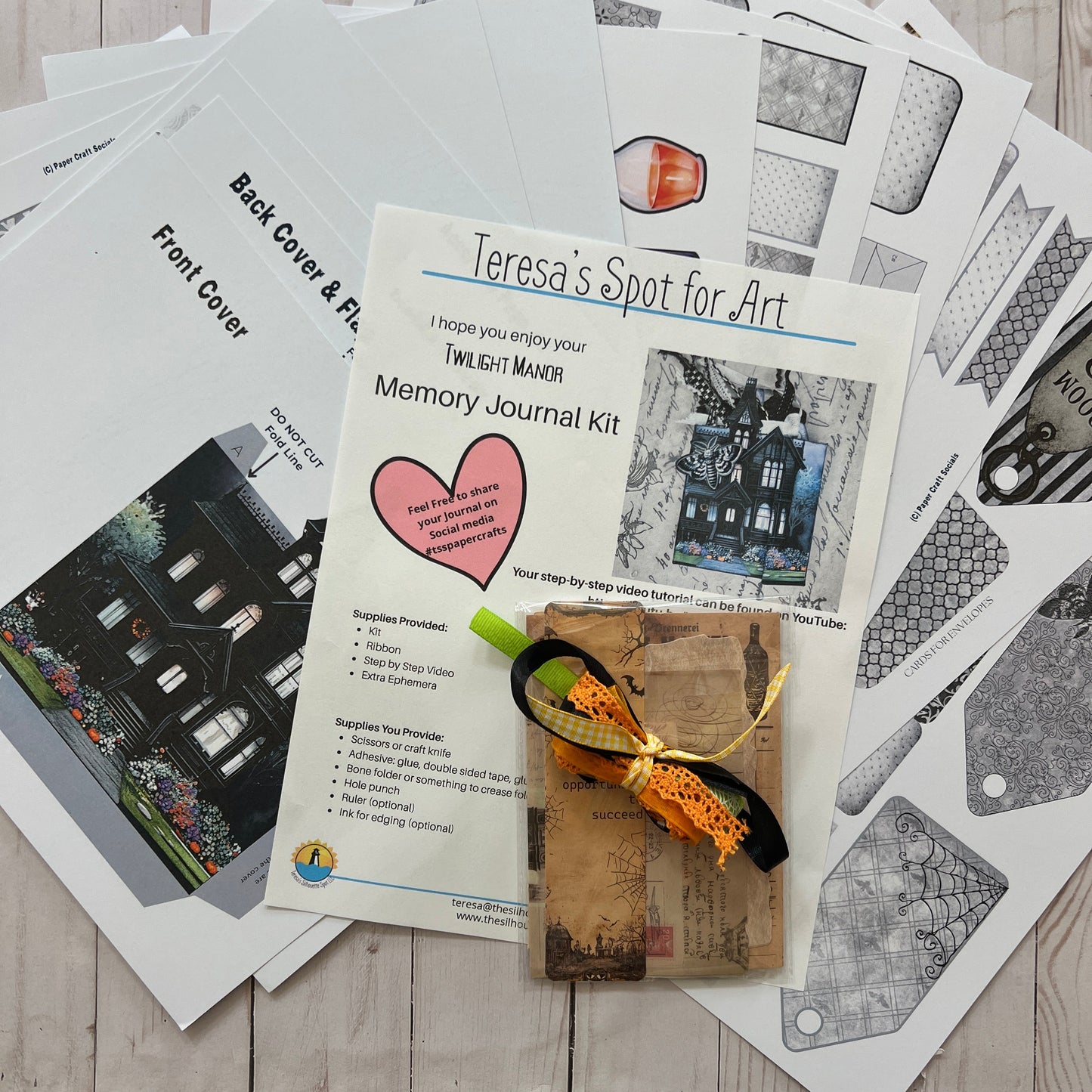 Twilight Mansion Halloween Paper Craft Journal Kit