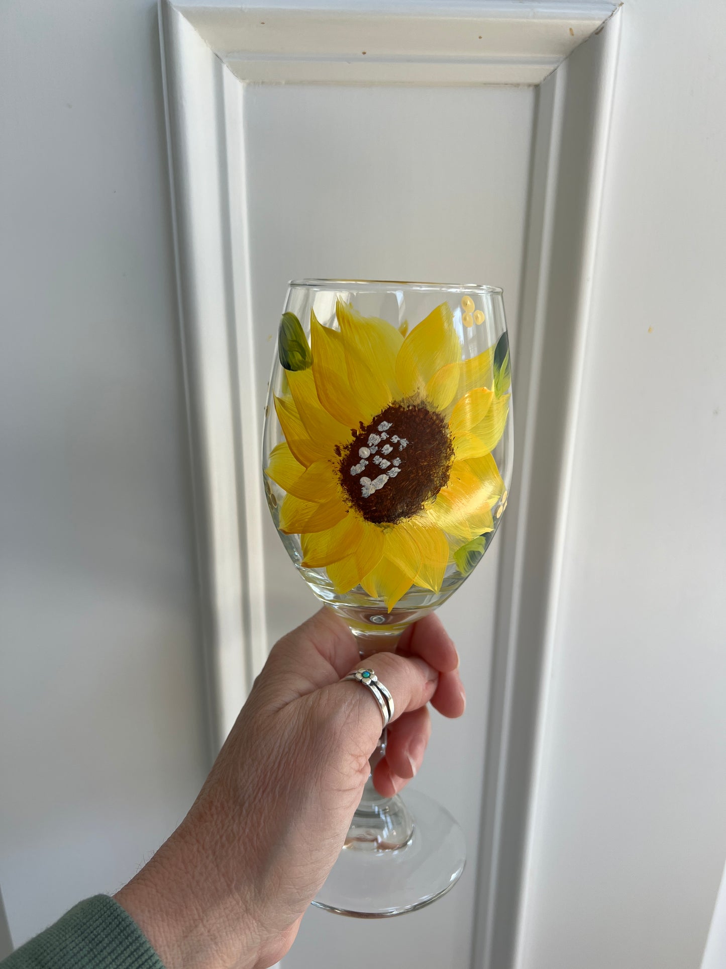 Sunflower Wine Glasses Hand Painted