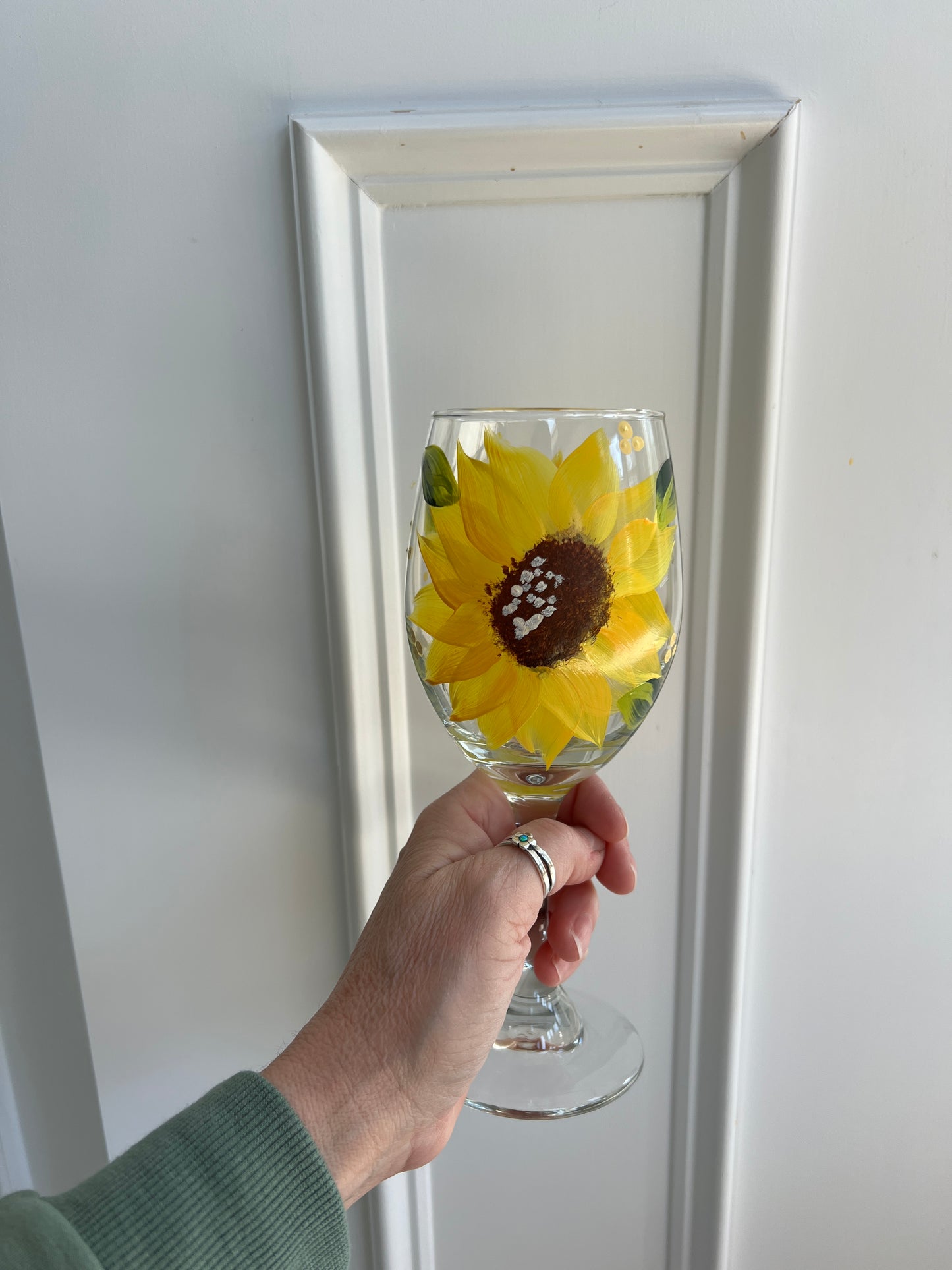 Sunflower Wine Glasses Hand Painted