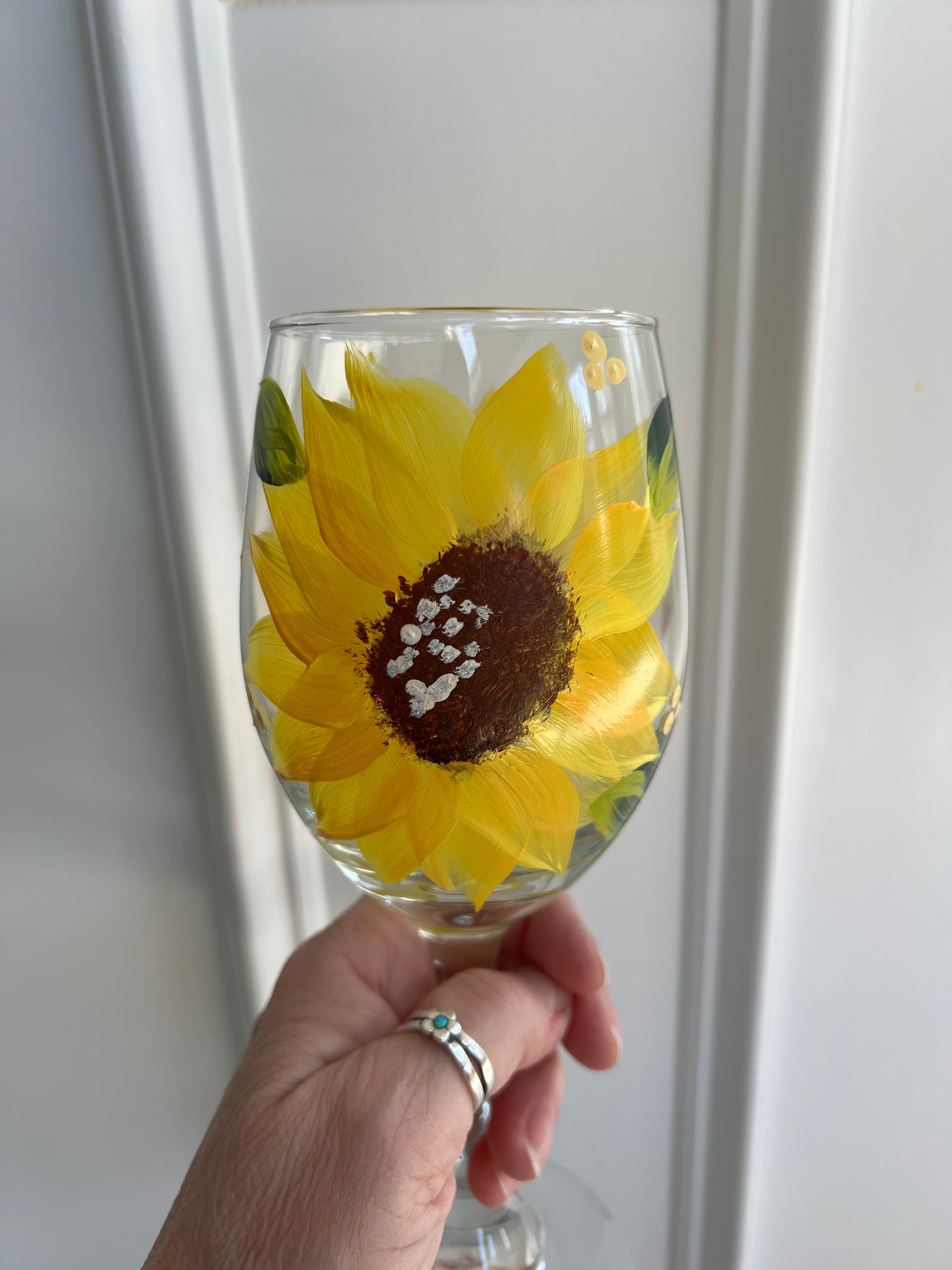 Sunflower Wine Glasses Hand Painted